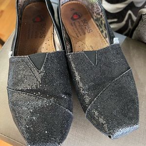 Womens black glitter bobs